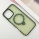 TPU+PC чохол Metal Buttons with MagSafe Colorful HQ Ring для Apple iPhone 16 Pro Max (6.9") Green