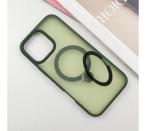 TPU+PC чохол Metal Buttons with MagSafe Colorful HQ Ring для Apple iPhone 16 Pro Max (6.9") Green TPU+PC чохол Metal Buttons with MagSafe Colorful HQ Ring для Apple iPhone 16 Pro Max (6.9") Green
