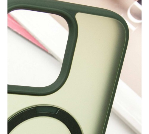 TPU+PC чохол Metal Buttons with MagSafe Colorful HQ Ring для Apple iPhone 16 Pro Max (6.9") Green TPU+PC чохол Metal Buttons with MagSafe Colorful HQ Ring для Apple iPhone 16 Pro Max (6.9") Green