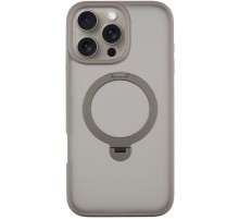 TPU+PC чохол Metal Buttons with MagSafe Colorful HQ Ring для Apple iPhone 16 Pro Max (6.9") Grey