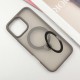 TPU+PC чохол Metal Buttons with MagSafe Colorful HQ Ring для Apple iPhone 16 Pro Max (6.9") Grey