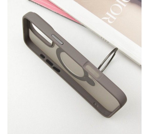 TPU+PC чохол Metal Buttons with MagSafe Colorful HQ Ring для Apple iPhone 16 Pro Max (6.9") Grey TPU+PC чохол Metal Buttons with MagSafe Colorful HQ Ring для Apple iPhone 16 Pro Max (6.9") Grey