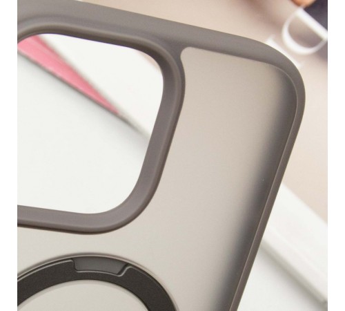 TPU+PC чохол Metal Buttons with MagSafe Colorful HQ Ring для Apple iPhone 16 Pro Max (6.9") Grey TPU+PC чохол Metal Buttons with MagSafe Colorful HQ Ring для Apple iPhone 16 Pro Max (6.9") Grey