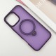 TPU+PC чохол Metal Buttons with MagSafe Colorful HQ Ring для Apple iPhone 16 Pro Max (6.9") Purple