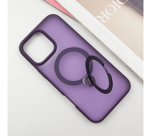 TPU+PC чохол Metal Buttons with MagSafe Colorful HQ Ring для Apple iPhone 16 Pro Max (6.9") Purple TPU+PC чохол Metal Buttons with MagSafe Colorful HQ Ring для Apple iPhone 16 Pro Max (6.9") Purple