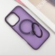 TPU+PC чохол Metal Buttons with MagSafe Colorful HQ Ring для Apple iPhone 16 Pro Max (6.9") Purple