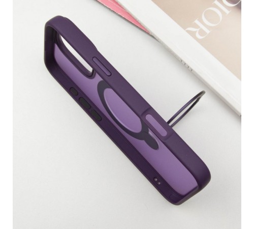 TPU+PC чохол Metal Buttons with MagSafe Colorful HQ Ring для Apple iPhone 16 Pro Max (6.9") Purple TPU+PC чохол Metal Buttons with MagSafe Colorful HQ Ring для Apple iPhone 16 Pro Max (6.9") Purple