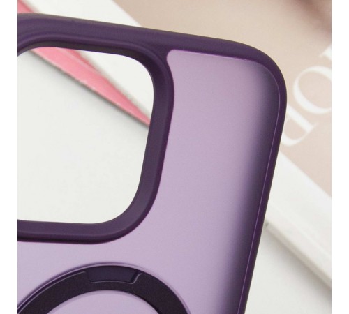 TPU+PC чохол Metal Buttons with MagSafe Colorful HQ Ring для Apple iPhone 16 Pro Max (6.9") Purple TPU+PC чохол Metal Buttons with MagSafe Colorful HQ Ring для Apple iPhone 16 Pro Max (6.9") Purple