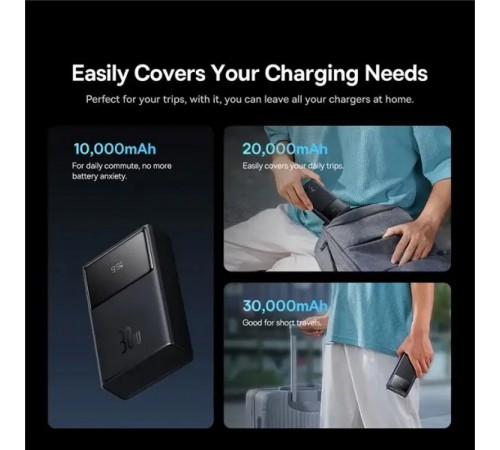 Портативний ЗП Baseus Star-Lord Digital Display 30W 30000 mAh (P10022905113-00) Cluster Black