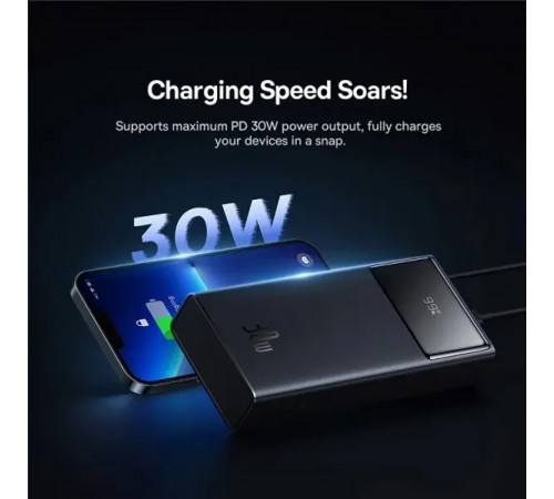 Портативний ЗП Baseus Star-Lord Digital Display 30W 30000 mAh (P10022905113-00) Cluster Black