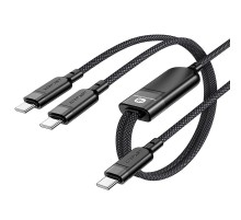 Дата кабель Acefast C5-11 USB-C to 2xUSB-C 100W (1.2m) Black