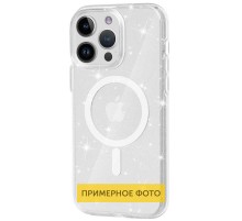 Чохол TPU Galaxy Sparkle (MagFit) для Apple iPhone 16 (6.1") Clear+Glitter