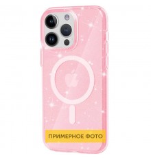 Чохол TPU Galaxy Sparkle (MagFit) для Apple iPhone 16 Plus (6.7") Pink+Glitter
