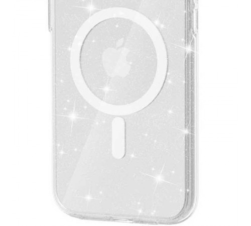 Чохол TPU Galaxy Sparkle (MagFit) для Apple iPhone 16 Plus (6.7") Clear+Glitter Чохол TPU Galaxy Sparkle (MagFit) для Apple iPhone 16 Plus (6.7") Clear+Glitter