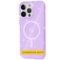Чохол TPU Galaxy Sparkle (MagFit) для Apple iPhone 16 Pro (6.3") Purple+Glitter
