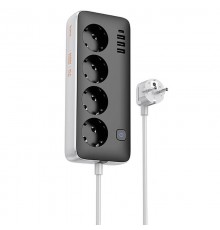 Подовжувач Hoco AC21 Sunlight 4-bit (1C/3A/4xSocket) (1.5m) White