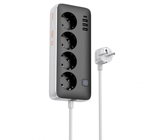 Подовжувач Hoco AC21 Sunlight 4-bit (1C/3A/4xSocket) (1.5m) White