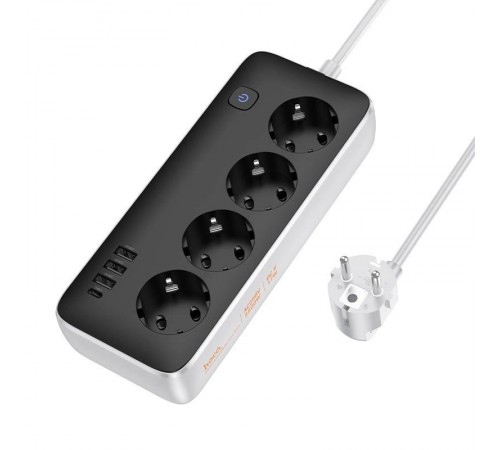 Подовжувач Hoco AC21 Sunlight 4-bit (1C/3A/4xSocket) (1.5m) White