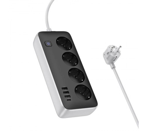 Подовжувач Hoco AC21 Sunlight 4-bit (1C/3A/4xSocket) (1.5m) White