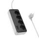 Подовжувач Hoco AC21 Sunlight 4-bit (1C/3A/4xSocket) (1.5m) White