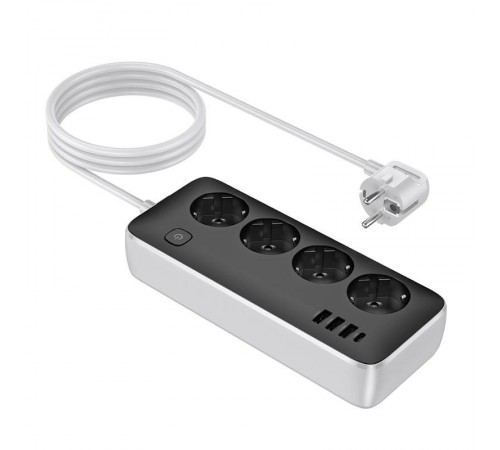 Подовжувач Hoco AC21 Sunlight 4-bit (1C/3A/4xSocket) (1.5m) White