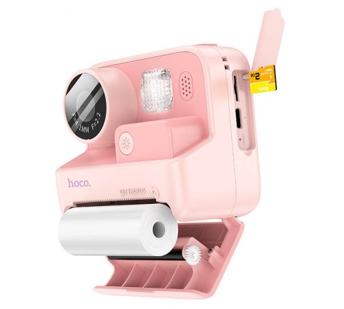 Дитяча фотокамера з моментальним друком Hoco DV200 Dual lens Pink