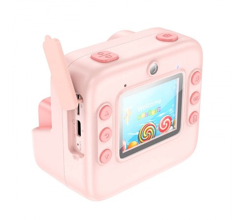 Дитяча фотокамера з моментальним друком Hoco DV200 Dual lens Pink