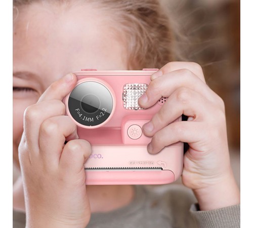 Дитяча фотокамера з моментальним друком Hoco DV200 Dual lens Pink