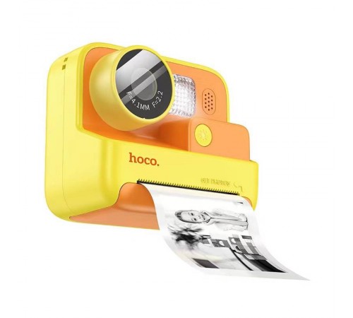 Дитяча фотокамера з моментальним друком Hoco DV200 Dual lens Yellow
