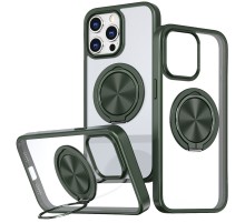 TPU+PC чохол Metal Ring with MagSafe для Apple iPhone 13 Pro (6.1") Зелений