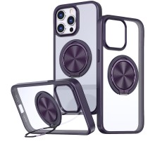 TPU+PC чохол Metal Ring with MagSafe для Apple iPhone 13 Pro Max (6.7") / 12 Pro Max (6.7") Темно-фіолетовий