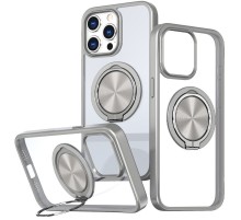 TPU+PC чохол Metal Ring with MagSafe для Apple iPhone 15 Pro (6.1") Сірий