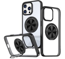 TPU+PC чохол Metal Ring with MagSafe для Apple iPhone 16 Pro (6.3") Чорний