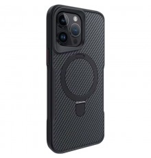 TPU+PC чохол Metal Buttons with MagSafe Carbon Ring для Apple iPhone 14 Pro Max (6.7") Чорний