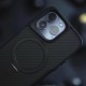 TPU+PC чохол Metal Buttons with MagSafe Carbon Ring для Apple iPhone 14 Pro Max (6.7") Чорний