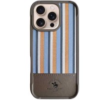 Шкіряний чохол Polo Santa Barbara Isaac для Apple iPhone 16 Pro (6.3") Titanium grey