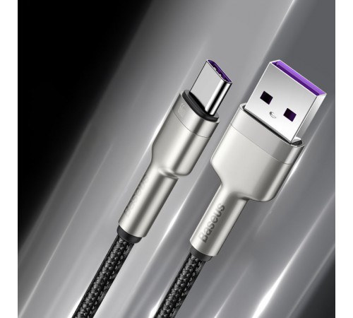 Дата кабель Baseus Cafule Metal Data USB to Type-C 66W (2m) (CAKF0002) Black Дата кабель Baseus Cafule Metal Data USB to Type-C 66W (2m) (CAKF0002) Black