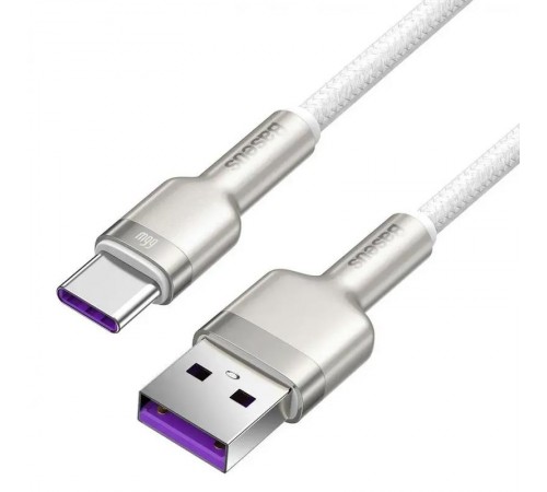 Дата кабель Baseus Cafule Metal Data USB to Type-C 66W (2m) (CAKF0002) White