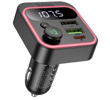 АЗП FM модулятор Hoco E85 Tiger PD20W+QC3.0 Black