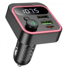 АЗП FM модулятор Hoco E85 Tiger PD20W+QC3.0 Black