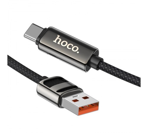 Дата кабель Hoco U137 Line with display USB to Type-C 5A/66W (1.2m) Black