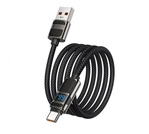 Дата кабель Hoco U137 Line with display USB to Type-C 5A/66W (1.2m) Black