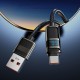 Дата кабель Hoco U137 Line with display USB to Type-C 5A/66W (1.2m) Black