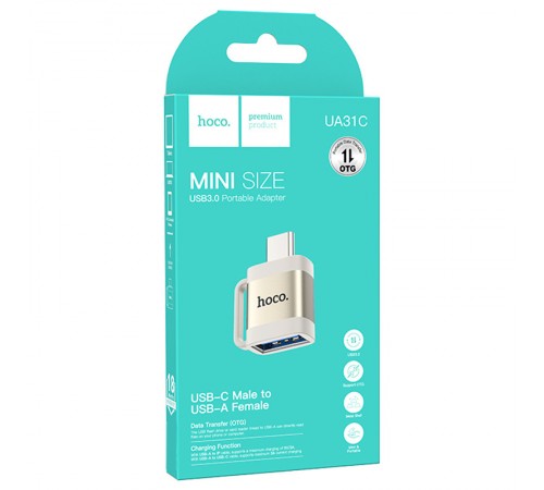 Перехідник Hoco UA31C OTG Type-C male to USB female Gray Перехідник Hoco UA31C OTG Type-C male to USB female Gray