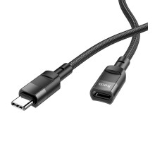 Перехідник Hoco U107 Type-C male to Type-C female USB2.0 (1.2m) Black