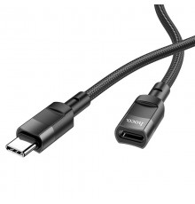 Перехідник Hoco U107 Type-C male to Type-C female USB2.0 (1.2m) Black