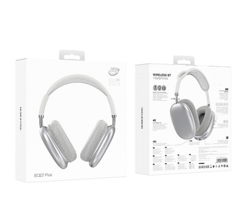 Накладні бездротові навушники BOROFONE BO22 Plus Elegant Silver Накладні бездротові навушники BOROFONE BO22 Plus Elegant Silver
