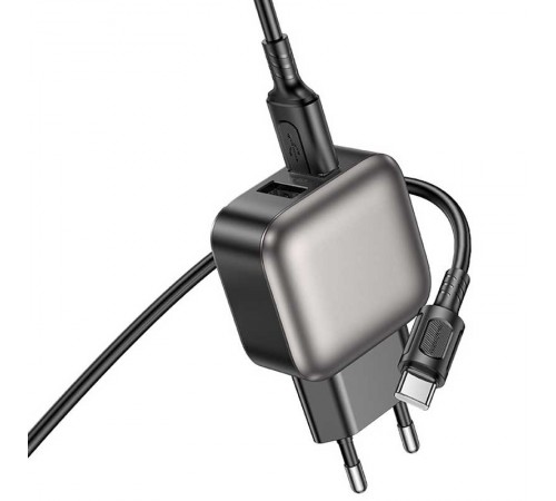 МЗП Borofone BAS51A Absolute 12W (2USB-A) + кабель USB to Type-C Black МЗП Borofone BAS51A Absolute 12W (2USB-A) + кабель USB to Type-C Black
