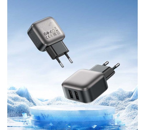 МЗП Borofone BAS51A Absolute 12W (2USB-A) + кабель USB to Type-C Black МЗП Borofone BAS51A Absolute 12W (2USB-A) + кабель USB to Type-C Black
