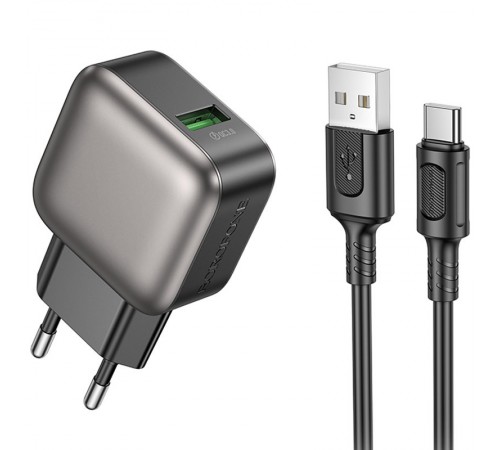 МЗП Borofone BAS52A Absolute QC3.0 18W (1USB-A) + кабель USB to Type-C Black МЗП Borofone BAS52A Absolute QC3.0 18W (1USB-A) + кабель USB to Type-C Black